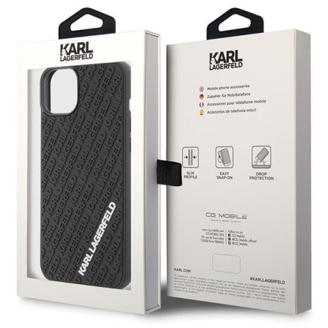 Karl Lagerfeld nakładka do iPhone 15 Plus 6,7" KLHCP15M3DMKRLK czarna HC 3D Multi Logo