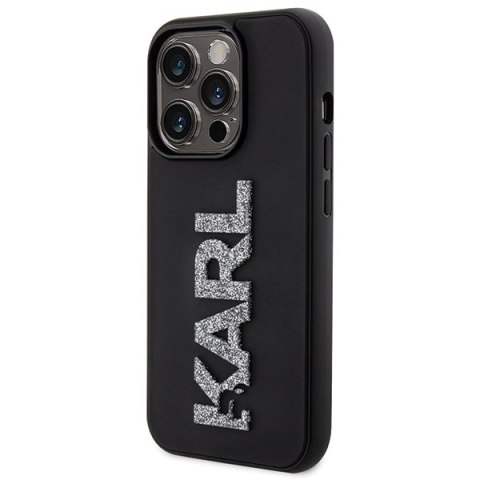 Karl Lagerfeld nakładka do iPhone 15 Pro 6,1" KLHCP15L3DMBKCK czarna HC 3D Logo Glitter Karl Lagerfeld nakładka do iPhone 15 Pro 6,1" KLHCP15L3DMBKCK czarna HC 3D Logo Glitter