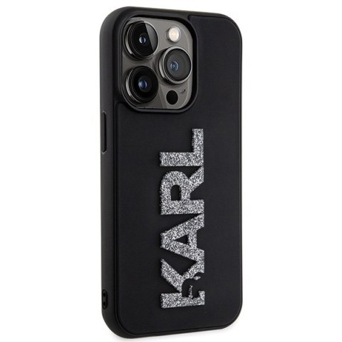 Karl Lagerfeld nakładka do iPhone 15 Pro 6,1" KLHCP15L3DMBKCK czarna HC 3D Logo Glitter Karl Lagerfeld nakładka do iPhone 15 Pro 6,1" KLHCP15L3DMBKCK czarna HC 3D Logo Glitter