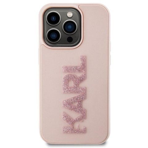 Karl Lagerfeld nakładka do iPhone 15 Pro 6,1" KLHCP15L3DMBKCP różowa HC 3D Logo Glitter