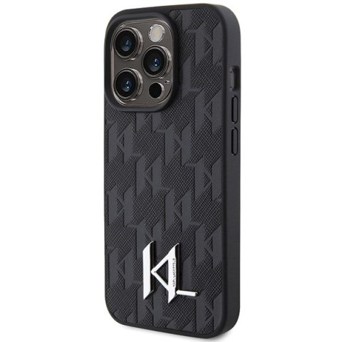Karl Lagerfeld nakładka do iPhone 15 Pro 6,1" KLHCP15LPKLPKLK czarna HC Hot Stamp Monogram KL Metal Logo Karl Lagerfeld nakładka do iPhone 15 Pro 6,1" KLHCP15LPKLPKLK czarna HC Hot Stamp Monogram KL Metal Logo