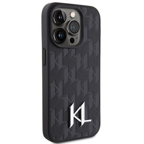 Karl Lagerfeld nakładka do iPhone 15 Pro 6,1" KLHCP15LPKLPKLK czarna HC Hot Stamp Monogram KL Metal Logo Karl Lagerfeld nakładka do iPhone 15 Pro 6,1" KLHCP15LPKLPKLK czarna HC Hot Stamp Monogram KL Metal Logo