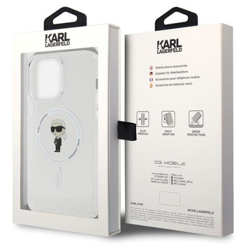 Karl Lagerfeld nakładka do iPhone 15 Pro 6,1" KLHMP15XHFCKNOT transparentna HC Magsafe IML Ikonik Karl Lagerfeld nakładka do iPhone 15 Pro 6,1" KLHMP15XHFCKNOT transparentna HC Magsafe IML Ikonik
