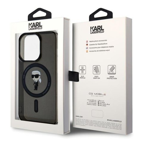Karl Lagerfeld nakładka do iPhone 15 Pro 6,1" KLHMP15LHFCKNOK czarna HC Magsafe IML Ikonik Karl Lagerfeld nakładka do iPhone 15 Pro 6,1" KLHMP15LHFCKNOK czarna HC Magsafe IML Ikonik