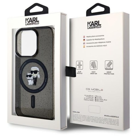 Karl Lagerfeld nakładka do iPhone 15 Pro 6,1" KLHMP15LHGKCNOK czarna HC Magsafe IML KC Glitter Karl Lagerfeld nakładka do iPhone 15 Pro 6,1" KLHMP15LHGKCNOK czarna HC Magsafe IML KC Glitter