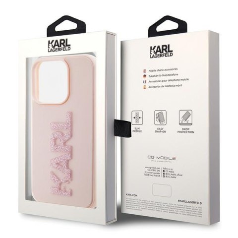 Karl Lagerfeld nakładka do iPhone 15 Pro Max 6,7" KLHCP15X3DMBKCP różowa HC 3D Logo Glitter Karl Lagerfeld nakładka do iPhone 15 Pro Max 6,7" KLHCP15X3DMBKCP różowa HC 3D Logo Glitter