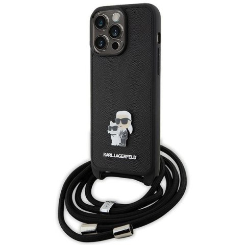 Karl Lagerfeld nakładka do iPhone 15 Pro Max 6,7" KLHCP15XSAKCPSK czarna HC Saffiano KC Metal Pin Crossbody Karl Lagerfeld nakładka do iPhone 15 Pro Max 6,7" KLHCP15XSAKCPSK czarna HC Saffiano KC Metal Pin Crossbody
