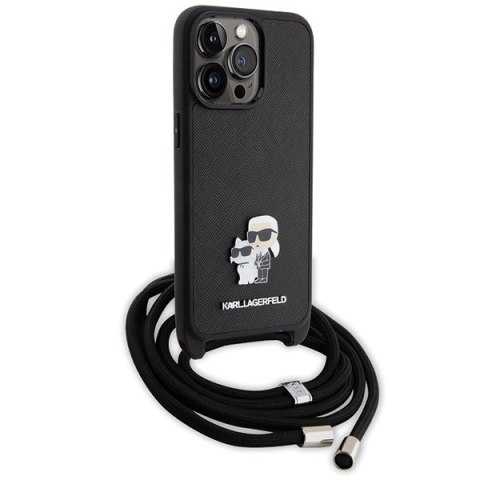 Karl Lagerfeld nakładka do iPhone 15 Pro Max 6,7" KLHCP15XSAKCPSK czarna HC Saffiano KC Metal Pin Crossbody Karl Lagerfeld nakładka do iPhone 15 Pro Max 6,7" KLHCP15XSAKCPSK czarna HC Saffiano KC Metal Pin Crossbody