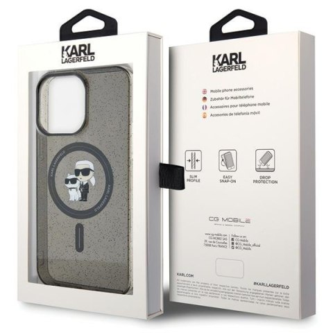 Karl Lagerfeld nakładka do iPhone 15 Pro Max 6,7" KLHMP15XHGKCNOK czarna HC Magsafe IML KC Glitter Karl Lagerfeld nakładka do iPhone 15 Pro Max 6,7" KLHMP15XHGKCNOK czarna HC Magsafe IML KC Glitter
