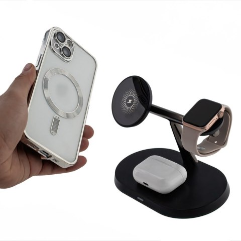 Maxlife ładowarka bezprzewodowa magnetyczna MXWC-03 15W czarna 3w1 Maxlife ładowarka bezprzewodowa magnetyczna MXWC-03 15W czarna 3w1
