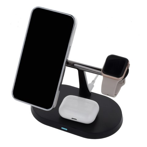 Maxlife ładowarka bezprzewodowa magnetyczna MXWC-03 15W czarna 3w1 Maxlife ładowarka bezprzewodowa magnetyczna MXWC-03 15W czarna 3w1