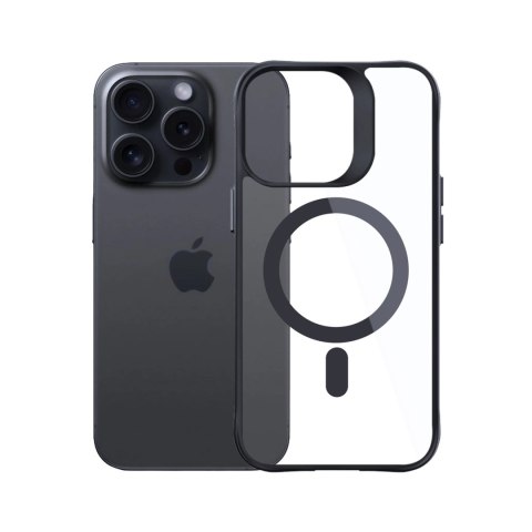 Etui 3mk Satin Armor MagCase z MagSafe na iPhone 14 Pro Max - przezroczyste z czarną ramką
