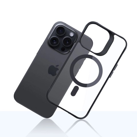 Etui 3mk Satin Armor MagCase z MagSafe na iPhone 14 Pro Max - przezroczyste z czarną ramką