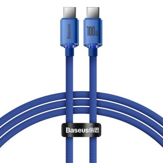 Kabel Baseus CAJY000603 USB-C - USB-C PD 100W 5A 480Mb/s 1,2m - niebieski