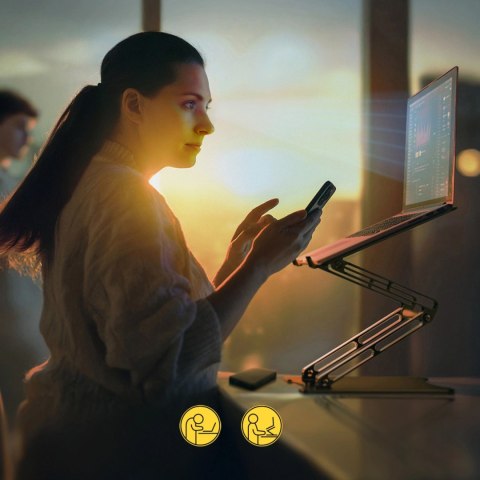 Podstawka pod laptopa, tablet Wozinsky WRS-CPY75DSS aluminiowa + Gratis! podstawka do smartfona - srebrna