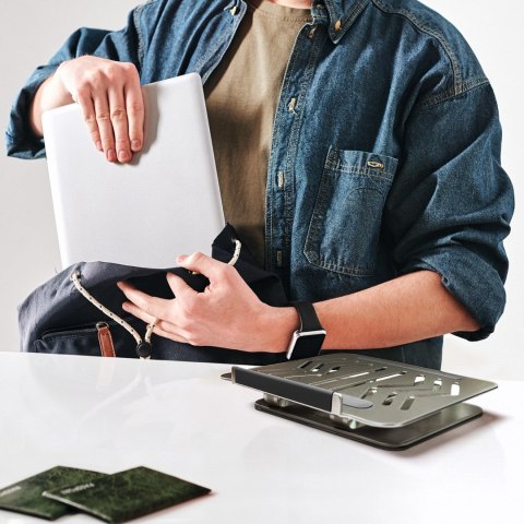 Podstawka pod laptopa, tablet Wozinsky WRS-CPY84SS aluminiowa + Gratis! podstawka do smartfona - srebrna