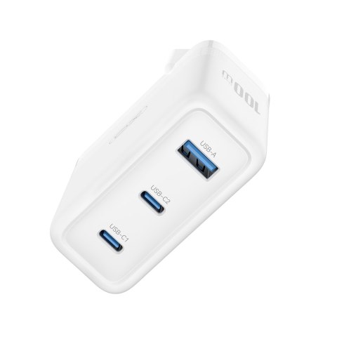 XO ładowarka sieciowa CE35 PD 100W 2x USB-C 1x USB biała