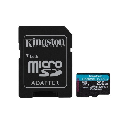 Kingston karta pamięci 256GB microSDXC Canvas Go Plus Gen4 200MB/s A2 U3 V30 + adapter
