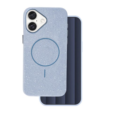 Nakładka Glitter Thin Mag do iPhone 16e niebieska