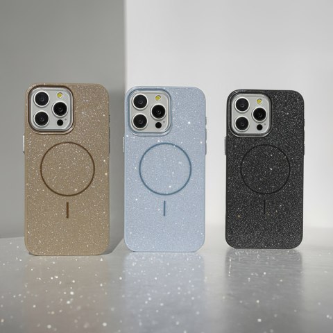 Nakładka Glitter Thin Mag do iPhone 16e niebieska