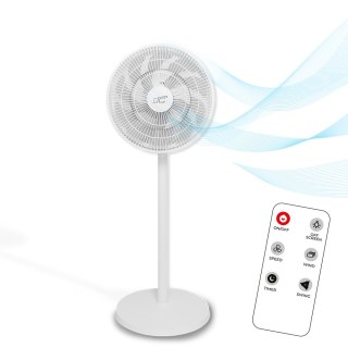 Wentylator stojący WT112 45W 12" cyfrowy wyświetlacz, pilot, oscylacja, biały