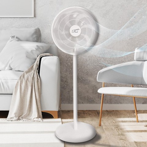Wentylator stojący WT114 55W 14" cyfrowy wyświetlacz, pilot, biały