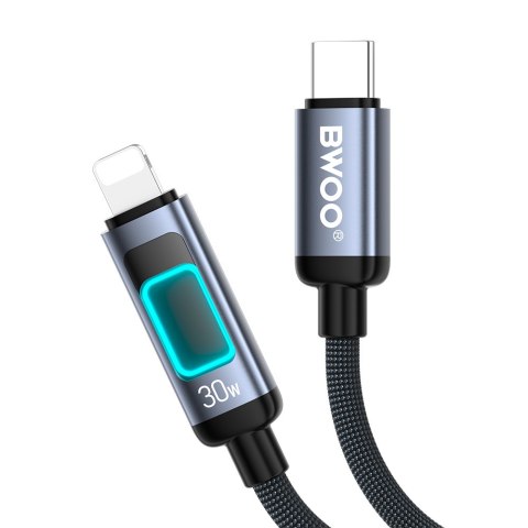 BWOO kabel pleciony z podświetleniem PD 27W X324CL USB-C - Lightning
