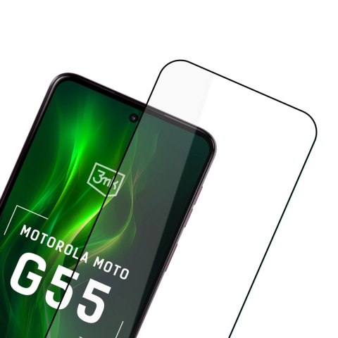 Szkło hartowane 3mk HardGlass Max Lite Black na Motorola Moto G55 5G