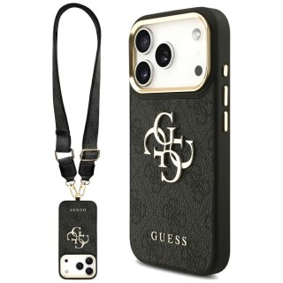 Guess Nakładka 4G PU Leather Case Big 4G And Classic Logo With Big 4G PU Nylon Strap And Metal Camera And Buttons Do iPhone 17 P