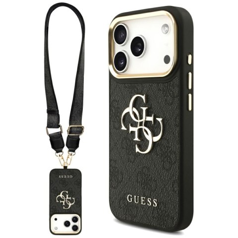 Guess Nakładka 4G PU Leather Case Big 4G And Classic Logo With Big 4G PU Nylon Strap And Metal Camera And Buttons Do iPhone 17 P