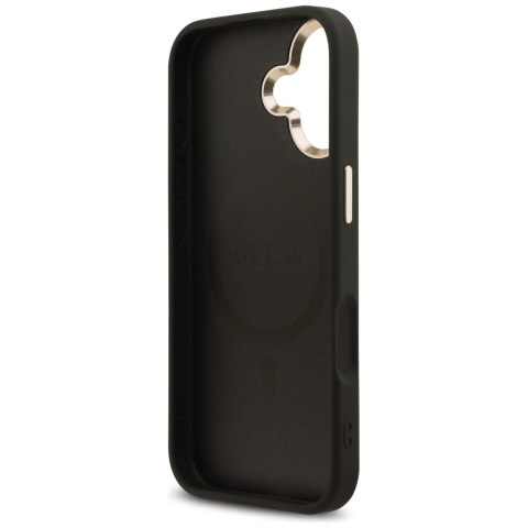 Guess Nakładka Magsafe 4G PU Leather Case With Triangle Logo And Gold Metal Camera Frame Do iPhone 17 Brązowa