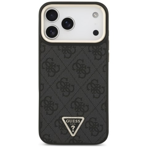 Guess Nakładka Magsafe 4G PU Leather Case With Triangle Logo And Gold Metal Camera Frame Do iPhone 17 Pro Max Brązowa