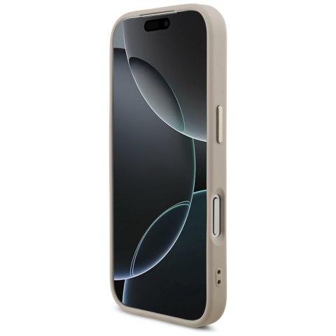 Guess Nakładka Magsafe 4G PU Leather Case With Triangle Logo And Gold Metal Camera Frame Do iPhone 17 Pro Różowa
