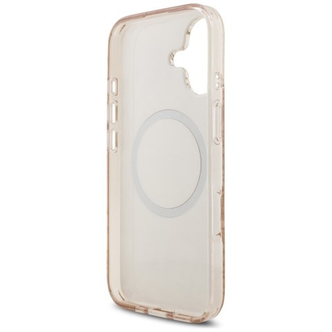 Guess Nakładka Magsafe IML Case Flowers Electroplated Allover With Beads Strap Do iPhone 17 Różowa