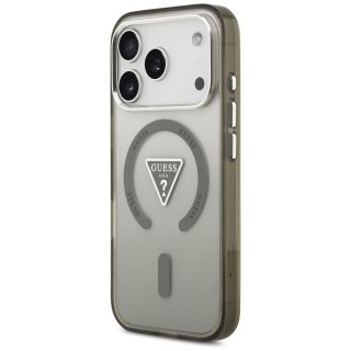 Guess Nakładka Magsafe IML Gradient Case With Print Triangle Logo & Silver Metal Camera Buttons Do iPhone 17 Pro Khaki