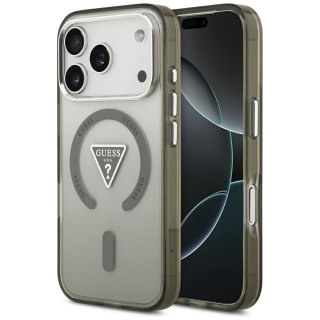 Guess Nakładka Magsafe IML Gradient Case With Print Triangle Logo & Silver Metal Camera Buttons Do iPhone 17 Pro Max Khaki