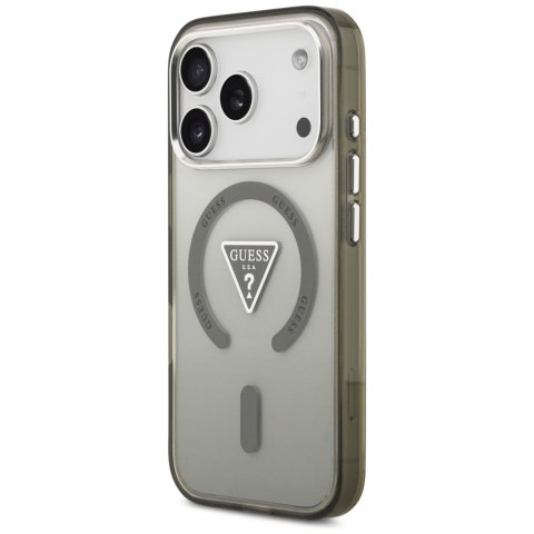Guess Nakładka Magsafe IML Gradient Case With Print Triangle Logo & Silver Metal Camera Buttons Do iPhone 17 Pro Max Khaki