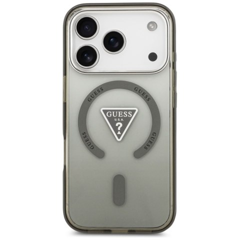 Guess Nakładka Magsafe IML Gradient Case With Print Triangle Logo & Silver Metal Camera Buttons Do iPhone 17 Pro Max Khaki
