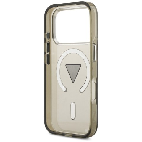 Guess Nakładka Magsafe IML Gradient Case With Print Triangle Logo & Silver Metal Camera Buttons Do iPhone 17 Pro Max Khaki
