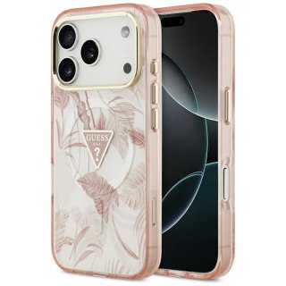 Guess Nakładka Magsafe Pc TPU Case Jungle Tonal Pattern With Printed Logo Triangle And Metal Camera Frame Do iPhone 17 Pro Max R