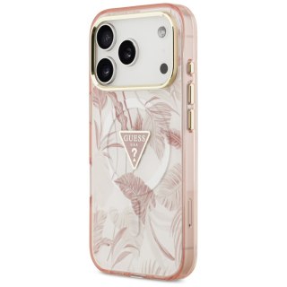 Guess Nakładka Magsafe Pc TPU Case Jungle Tonal Pattern With Printed Logo Triangle And Metal Camera Frame Do iPhone 17 Pro Max R