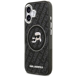 Karl Lagerfeld nakładka Magsafe IML glitter case metal camera frame and buttons Karl and Choupette heads on KL repeated logo do 