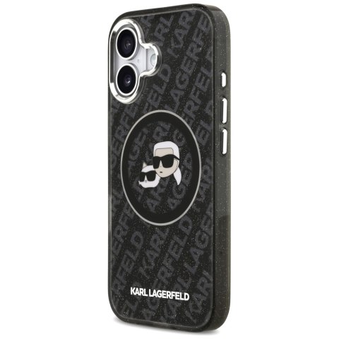 Karl Lagerfeld nakładka Magsafe IML glitter case metal camera frame and buttons Karl and Choupette heads on KL repeated logo do 