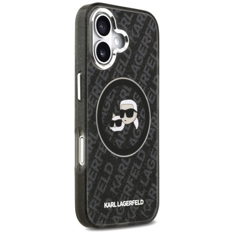 Karl Lagerfeld nakładka Magsafe IML glitter case metal camera frame and buttons Karl and Choupette heads on KL repeated logo do 