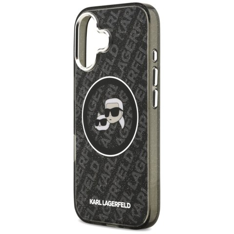 Karl Lagerfeld nakładka Magsafe IML glitter case metal camera frame and buttons Karl and Choupette heads on KL repeated logo do 