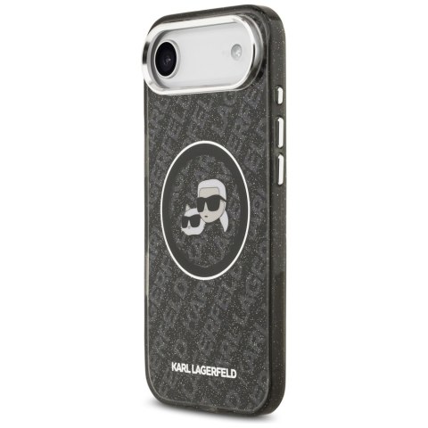 Karl Lagerfeld nakładka Magsafe IML glitter case metal camera frame and buttons Karl and Choupette heads on KL repeated logo do 