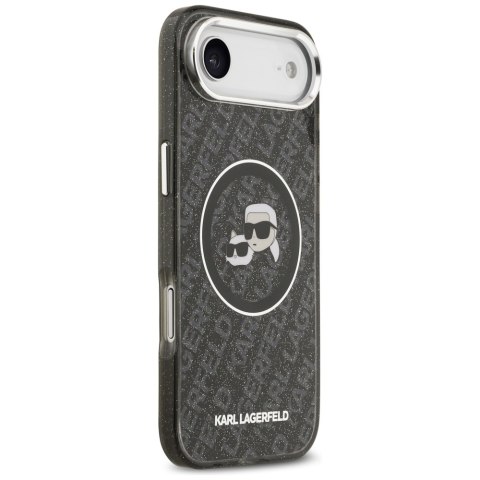 Karl Lagerfeld nakładka Magsafe IML glitter case metal camera frame and buttons Karl and Choupette heads on KL repeated logo do 