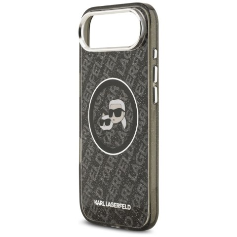 Karl Lagerfeld nakładka Magsafe IML glitter case metal camera frame and buttons Karl and Choupette heads on KL repeated logo do 