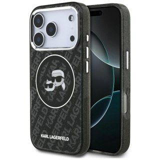 Karl Lagerfeld nakładka Magsafe IML glitter case metal camera frame and buttons Karl and Choupette heads on KL repeated logo do 