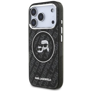 Karl Lagerfeld nakładka Magsafe IML glitter case metal camera frame and buttons Karl and Choupette heads on KL repeated logo do 